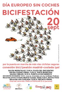 BICIFESTACIÓN. 20 sept. Conexión bici-peatón Madrid-Coslada Ya