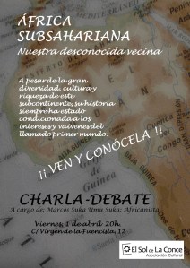 Cartel Charla África 1 de abril